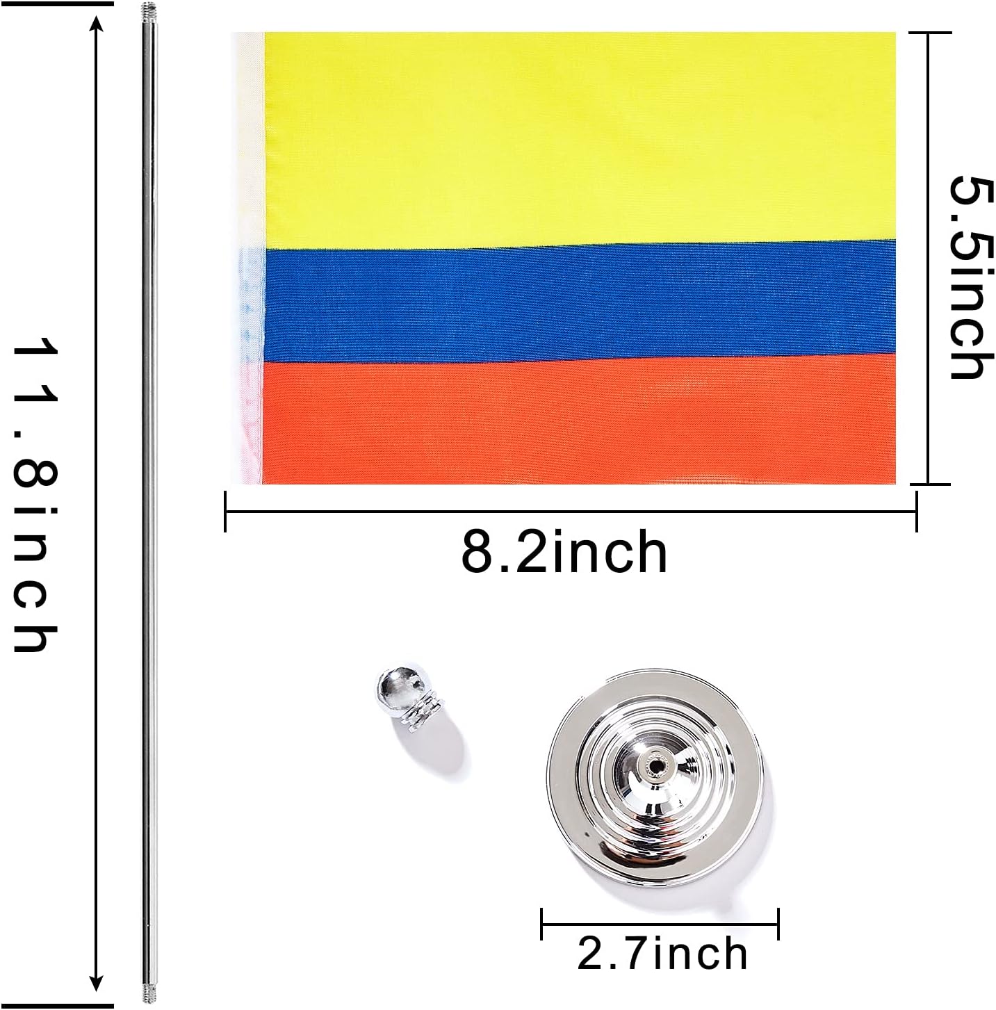 ZXvZYT 2 Pack Colombia flag Colombian Table Flag Small Mini Colombian Desk Flags With Stand Base,International Festival Events Celebration Decorate,Home office Decorations