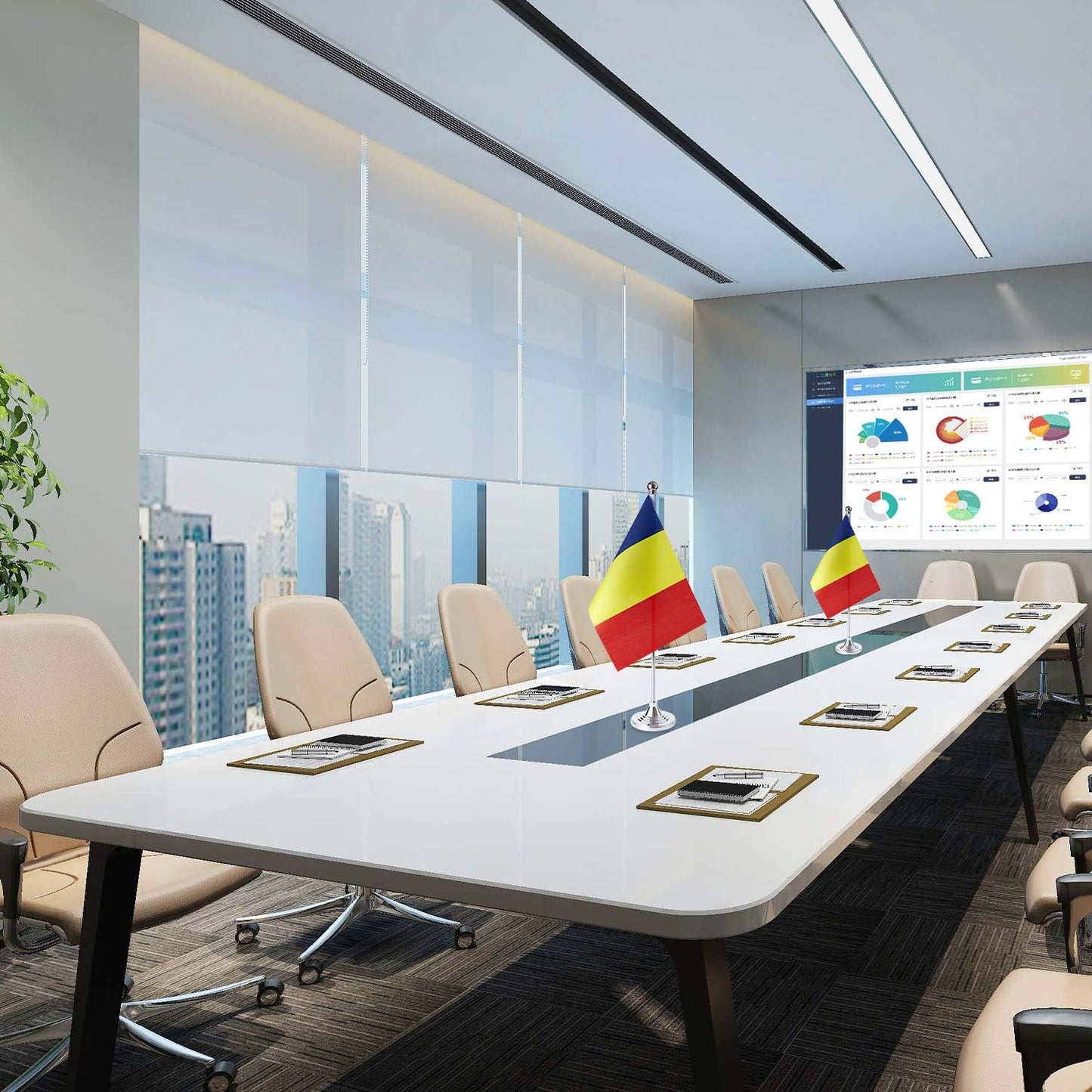 ZXvZYT 2 Pack Romania flag Romanian Table Flag Small Mini Romanian Desk Flags With Stand Base,International Festival Events Celebration Decorate,Home office Decorations