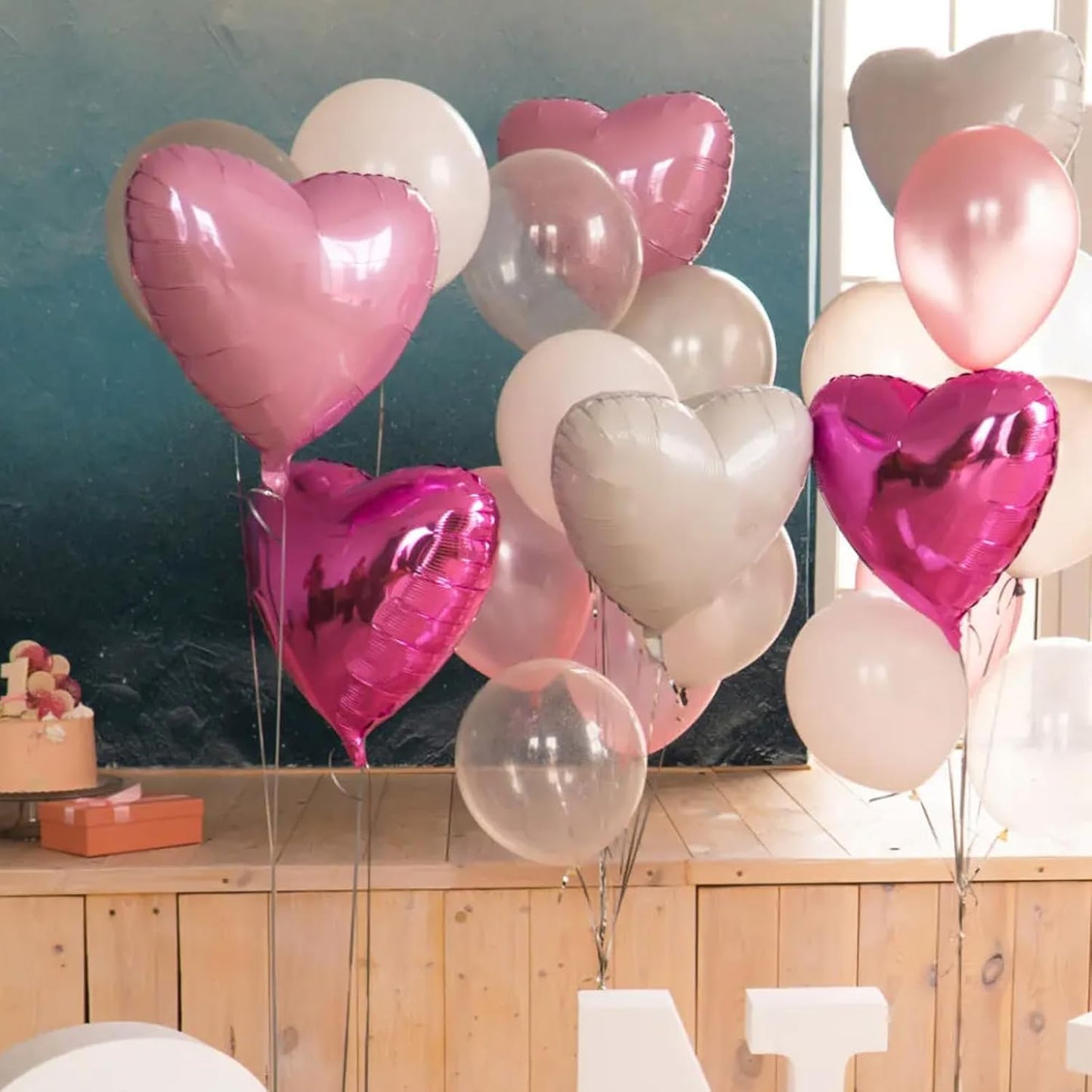 Light Pink Heart Balloons,12Pcs 18 Inch Pastel Baby Pink Helium Foil Love Heart Shaped Balloons for Bridal Wedding Engagement Party Anniversary Birthday Baby Shower Valentines Day Decorations