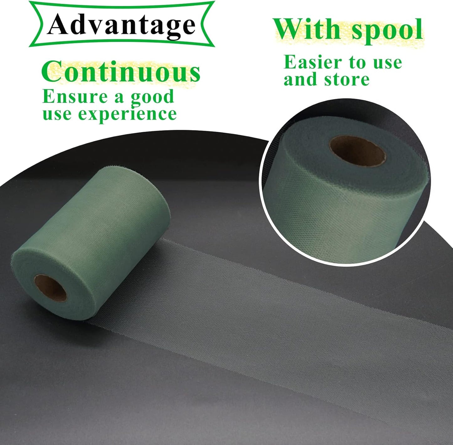Sage Green Tulle Fabric Rolls 6 Inch by 100 Yards (300 feet) Fabric Spool Tulle Ribbon for DIY Tutu Bow Baby Shower Birthday Party Wedding Decorations Christmas Craft Supplies