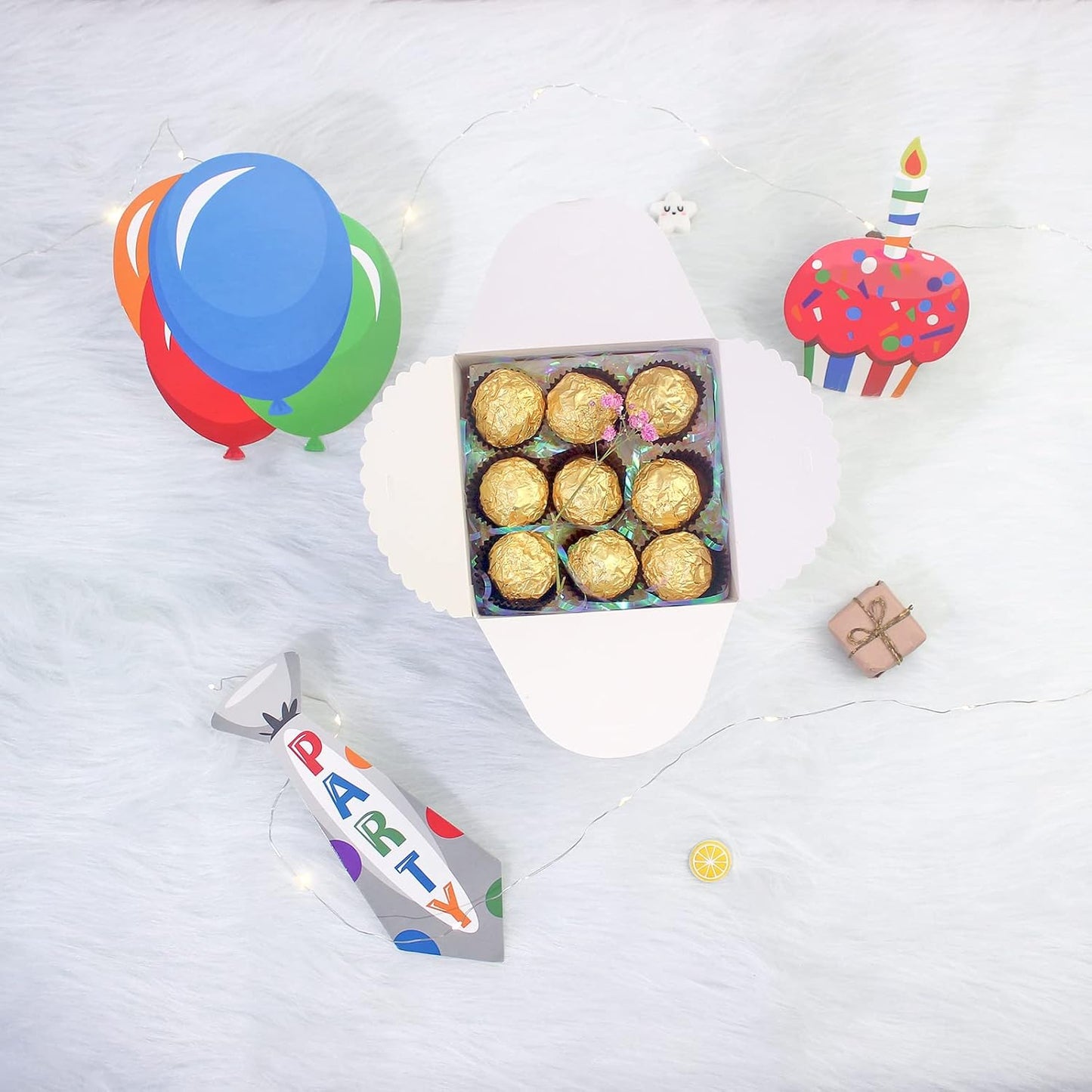 WEWILUCK Small White Gift Box, 10 PCS Pretty Favor Gift Boxes with Lids Bulk for Wedding, Bridesmaid Proposal, Birthday, Party, Holiday, Galentine's Day Presents, 4.75” x 4.75” x 3.53”