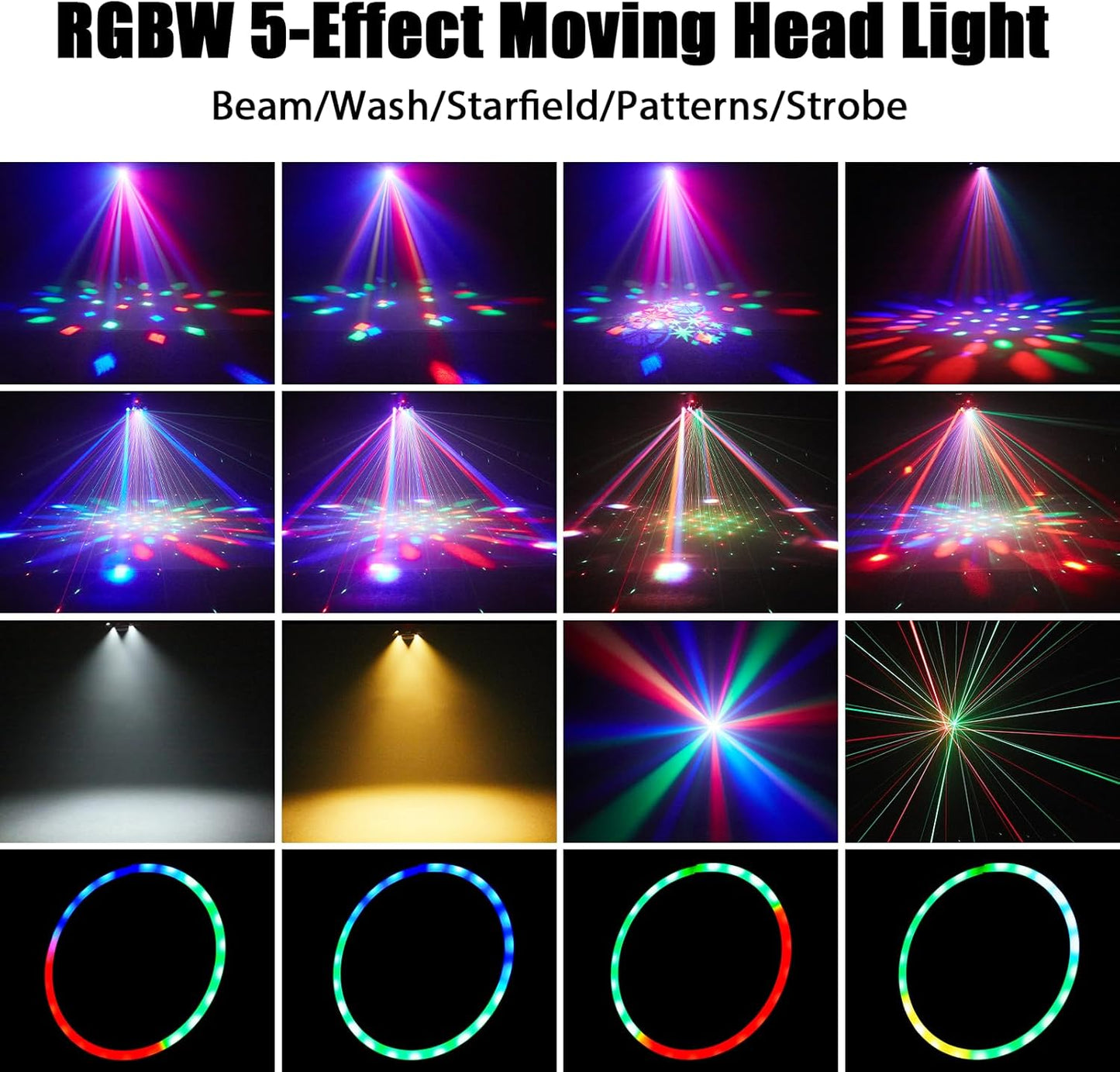 120W DJ Light Moving Head 6 Arms Stage Lights with Mixed Lighting Effects,DJ Stage Lighting for Party Disco Club Wedding Bar