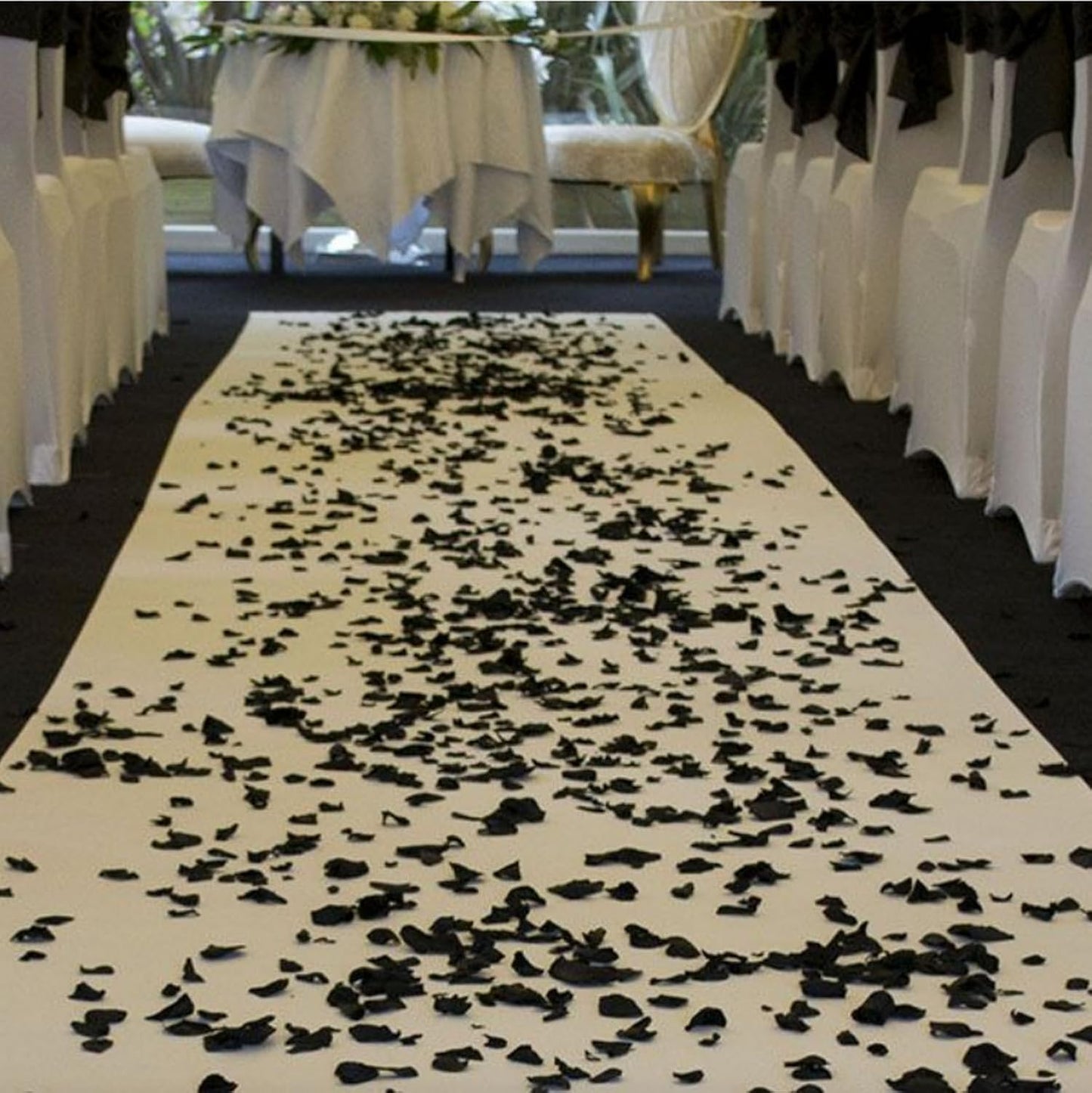 CODE FLORIST 1100 PCS Black Silk Rose Petals for Valentine's Day,Romantic Night,Wedding,Proposal Anniversary Flower Decorations(Separated,Scented)