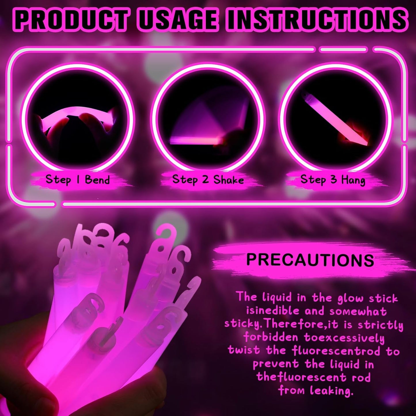 Sotiff 48 Pcs Bright 6 Inch Large Glow Sticks Bulk Emergency Glow in The Dark Sticks with 12 Hour Duration for Camping Hiking Outdoor Parties Activities Survival Storms Blackouts (Rose Pink)