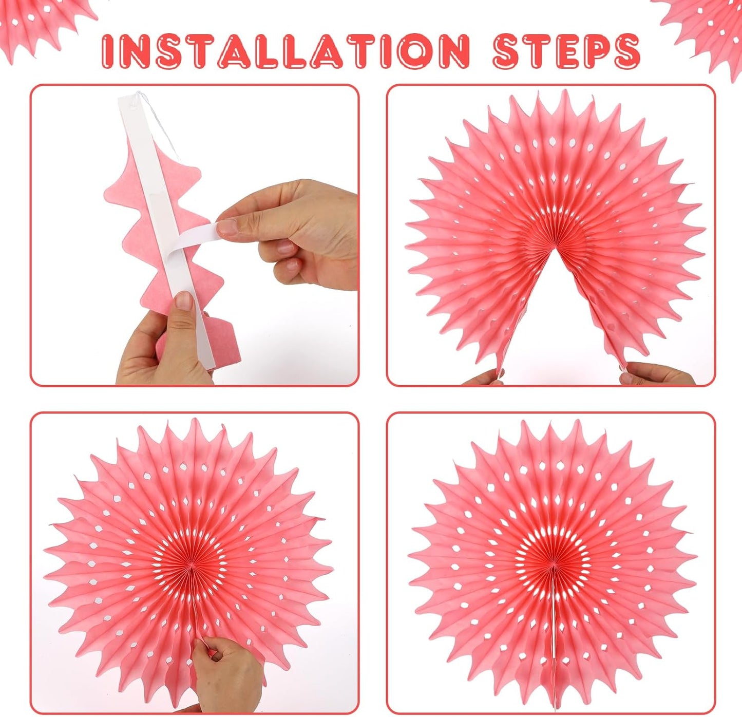 BestoFun 12PCS Paper Fans Light Color Party Decorations Tissue Paper Flowers Decorations for Girl Groovy Birthday Baby Shower Wedding Bachelorette Room Wall Hanging Décor