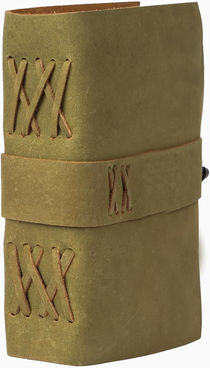 Vintage Leather Journal Handmade Buffalo Non-Refillable Deckle Edge Paper – Leather Bound Journal for Women Men Vintage C-Lock Closure Ideal for Writing & Travel for Artists (Green)