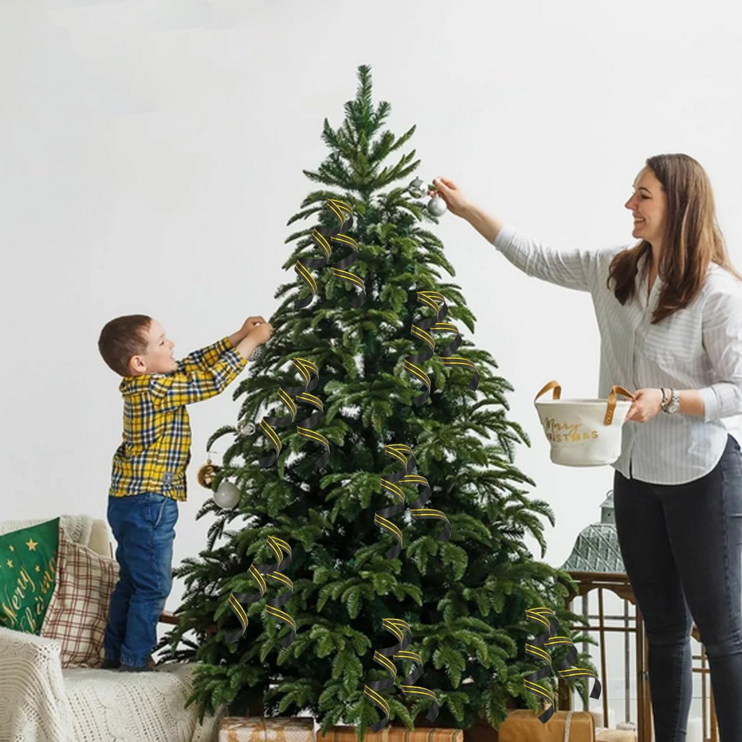 TONIFUL Curling Ribbon-Black Gold Balloon Curling Ribbons-250 Yards Balloon String for DIY Decor,Gift Wrapping,Ribbons and Bows for Christmas New Year Birthday Gifts Halloween Graduation Supplies