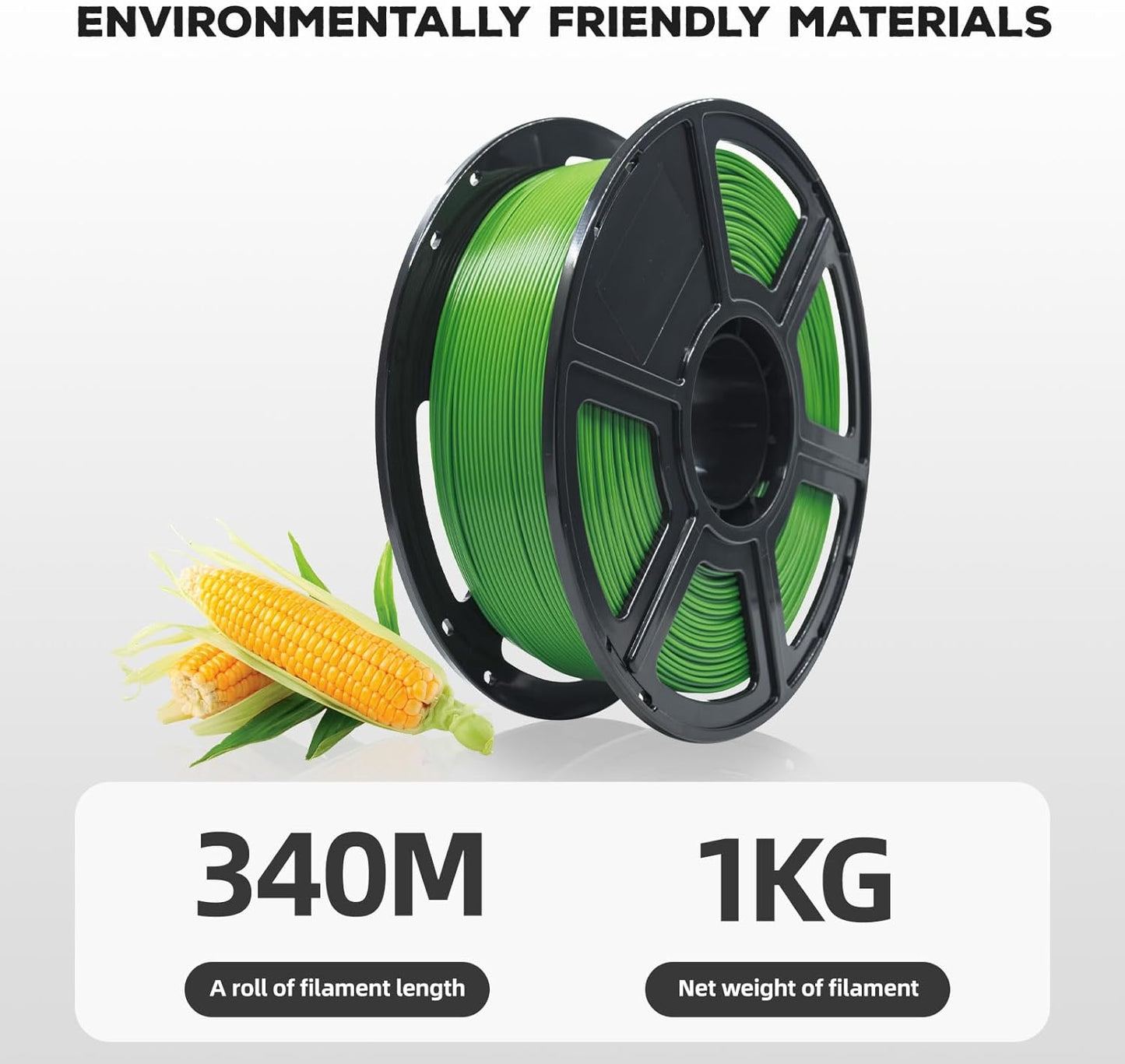FLASHFORGE PLA Filament 1.75mm, 3D Printer Filament 1kg (2.2lbs) Spool, Dimensional Accuracy +/- 0.02mm, 3D Printing Filament Easy to Use and Fits for Most FDM 3D Printers (Green)