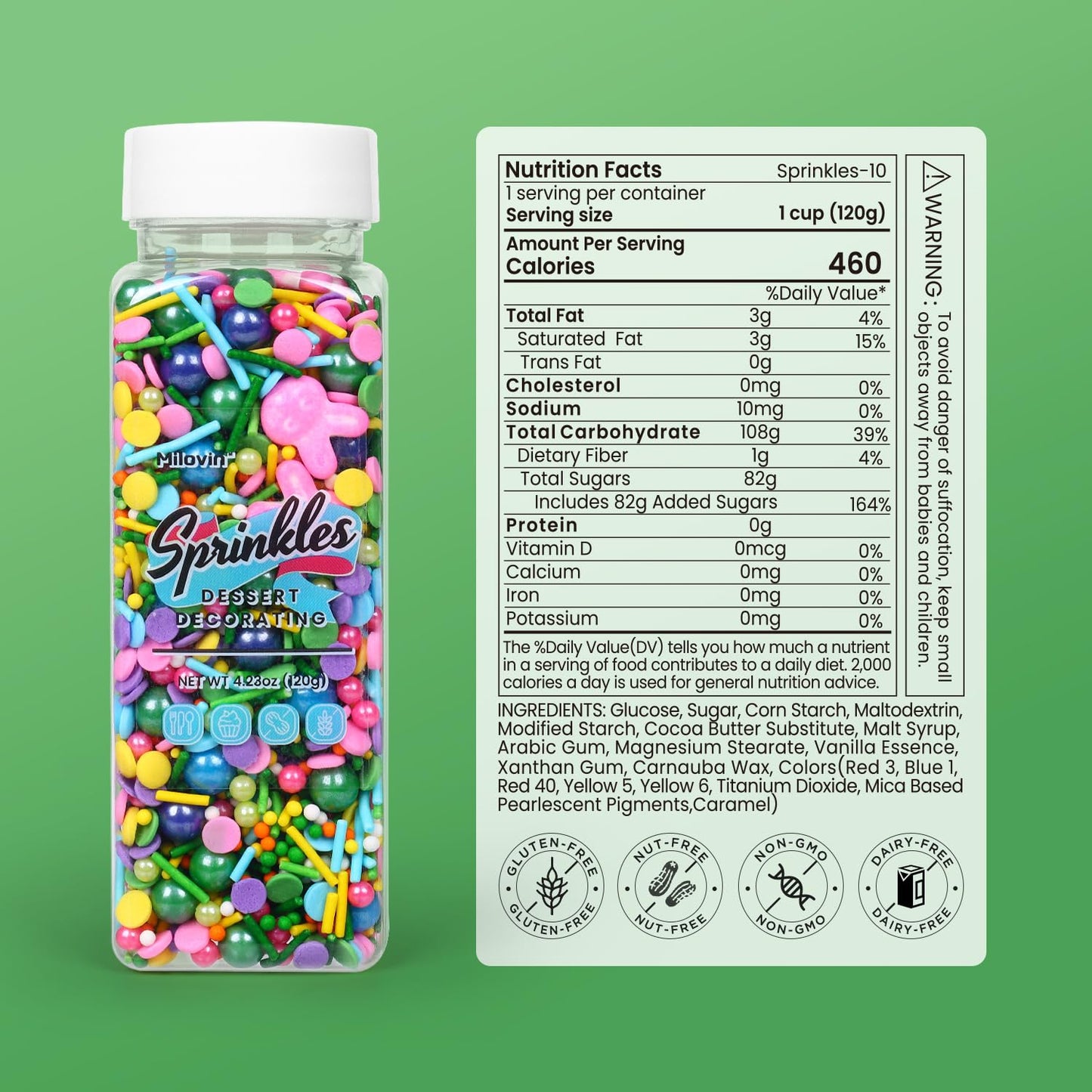 Edible Easter Sprinkles for Cake Decorating, Edible Pink Bunny, Round Sprinkles, Pearl, and Jimmy Spring for Easter Carrot Cupcakes, Cake, Chocolate, Macaron, Cookies(120g/4.23oz)