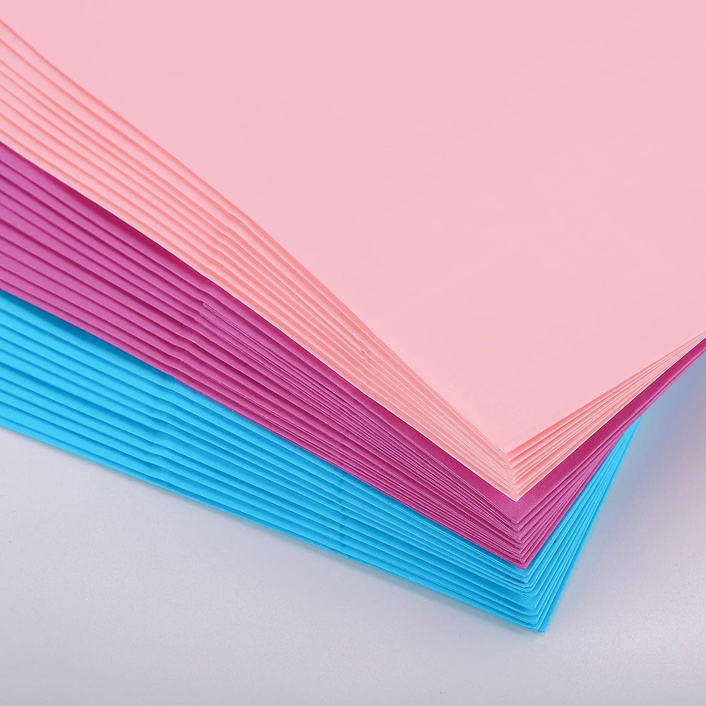 Cooraby 30 Pieces 5.1 x 3.1 x 9.4 Inches Colorful Kraft Paper Bags with 48 Stickers Party Treat for Wedding, Celebration, Birthday Party Supplies (Sky Blue, Light Purple, Pink)