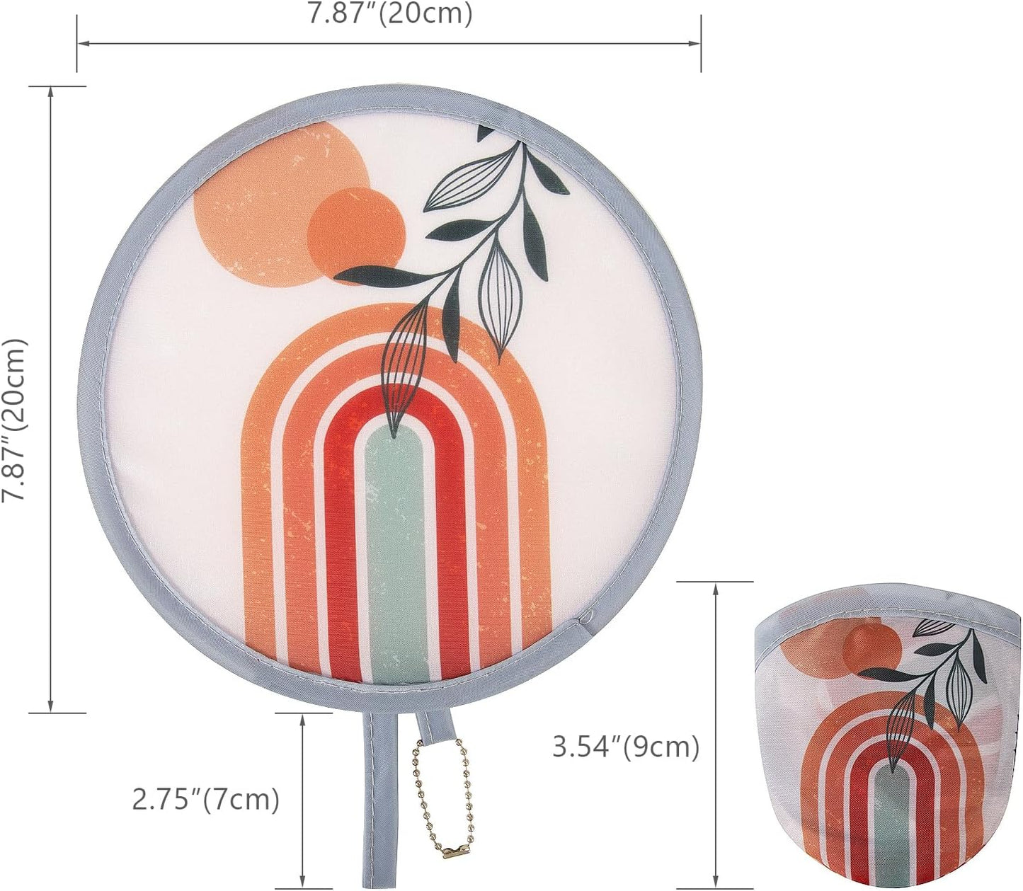 4Pcs Bohemian Round Foldable Hand Fan Japanese Foldable Fan Style Handheld Compact Cooling Fans,Round Folding Fan for Outdoor Games,Xmas Decoration,Festival,Party Favors,Travel,Events