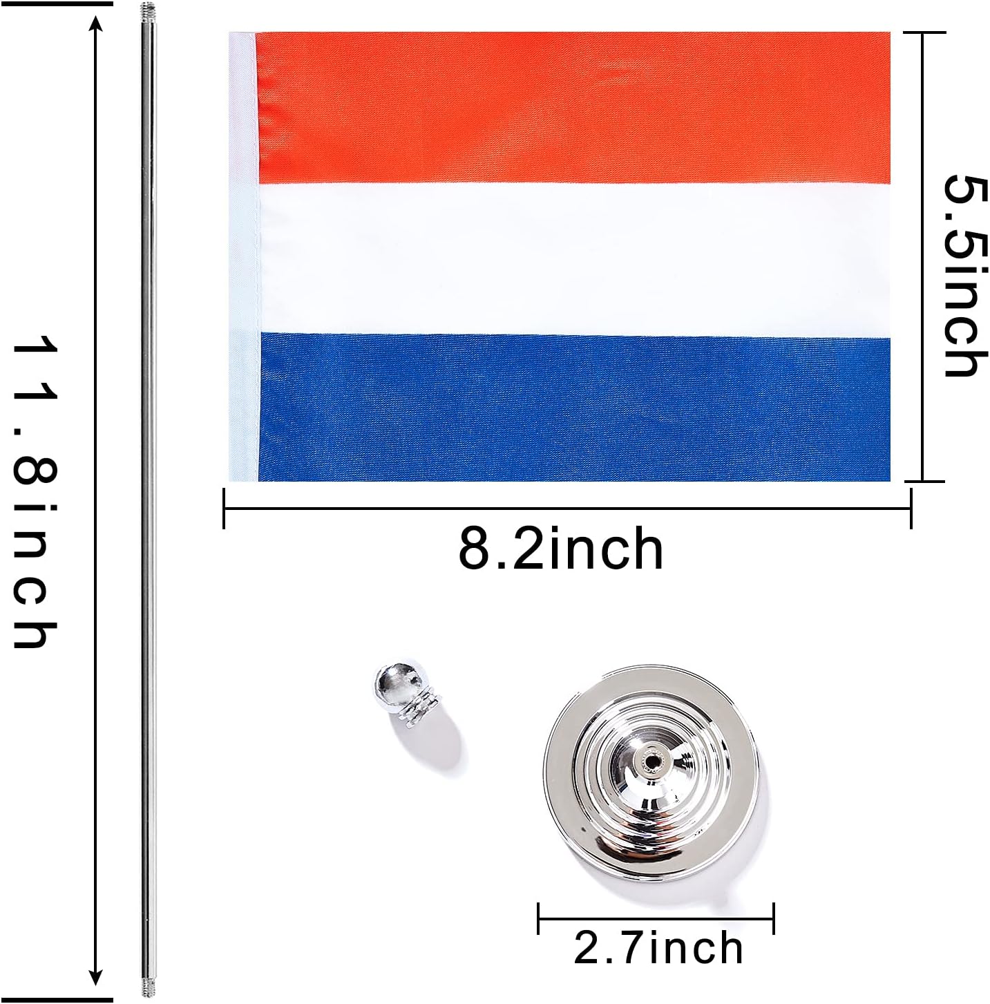 ZXvZYT 2 Pack Netherlands flag Dutch Table Flag Small Mini Dutch Desk Flags With Stand Base,International Festival Events Celebration Decorate,Home office Decorations