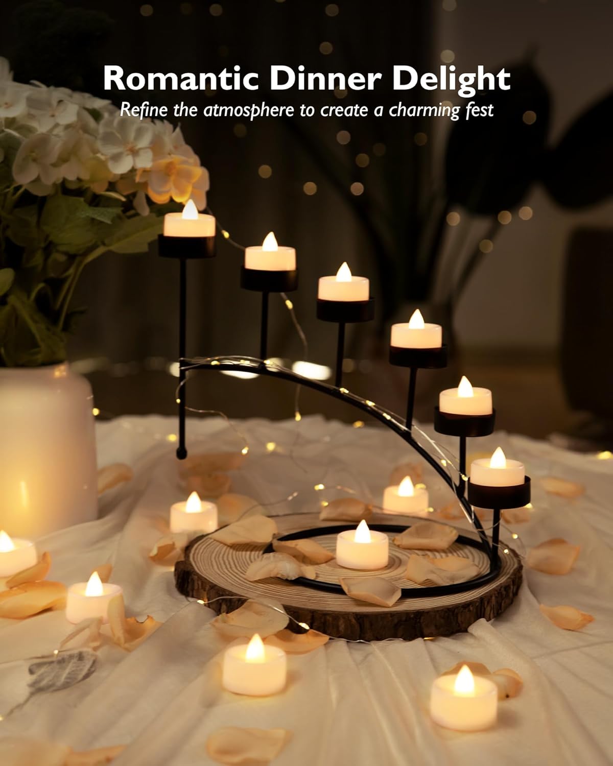 BEICHI Set of 24 Flameless LED Tea Lights Bulk, Electric Tealight Candles, Small Fake Candle Battery Operated, Warm White Flickering Mini Candles for Christmas, Home Decor