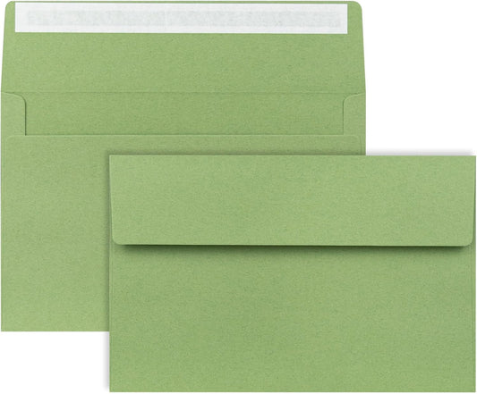 A9 Envelopes Sage Green 5.75x8.75 Invitation Envelopes Self Seal Pack of 50 Blank Envelopes for Cards Sage Green