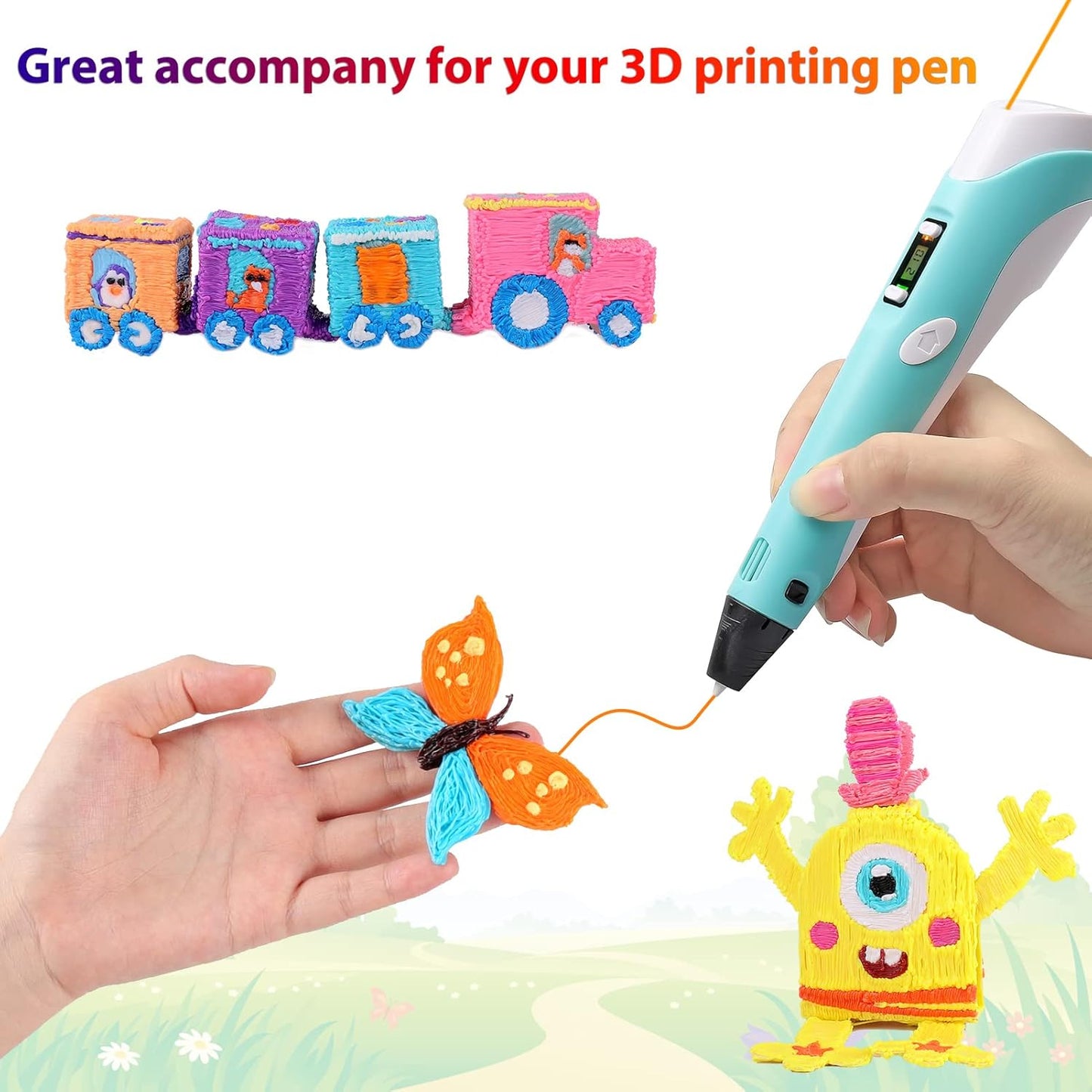 3D Pen Filament 160 Feet, 16 Colors, Each Color 10 Feet, 250 Stencils eBooks - 3D Printer Pen Refill PLA 1.75mm, Compatible with MYNT3D, SCRIB3D, PIKA3D Super and Pro Pen