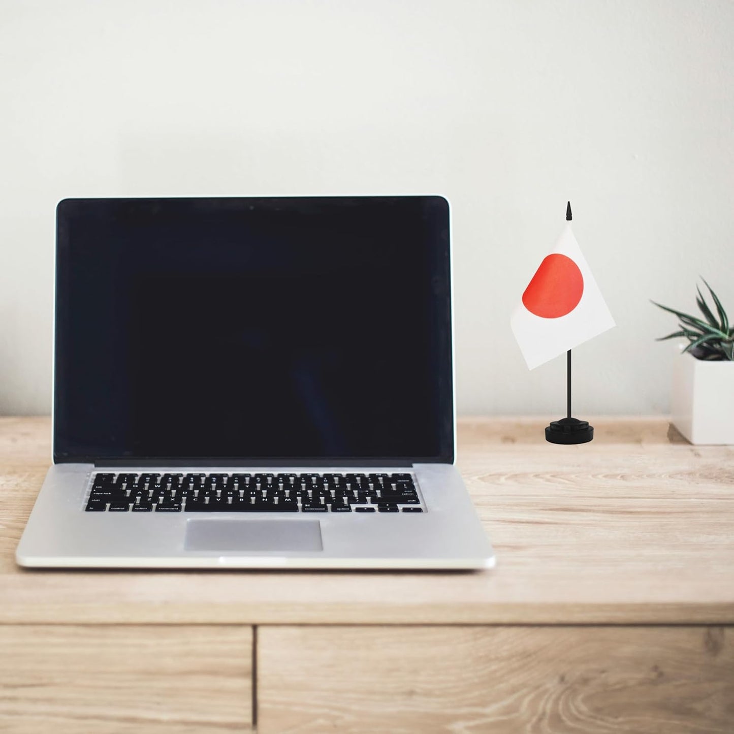 2 Pack Japan Desk Flag Set, Japanese Desktop Small Miniature Table Office Flag with 12" Black Pole and Black Base, Offices, Classroom, Home, Festival Decoration (Japan)