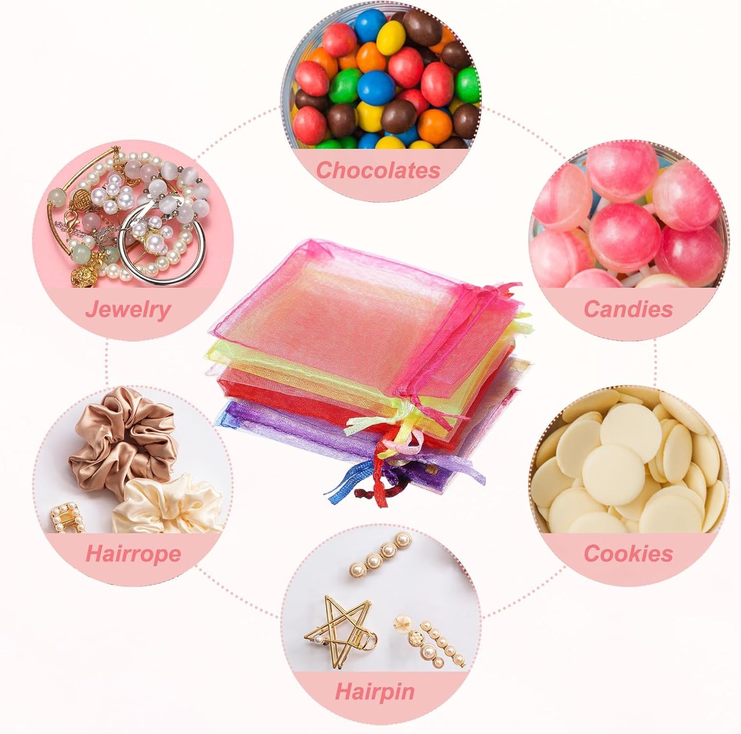 uxcell 50 Pcs Organza Gift Bags, 2.7x3.5 Inch Drawstring Pouches Jewelry Gift Bags, Small Wedding Favor Pouches for Christmas Birthday Wedding Goodie Candy Candle, Gold