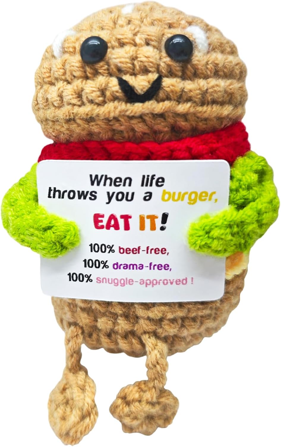 Funny Handmade Hamburger Gift-Unique Cute Presents for Women & Men,Emotional Cheer Support,Birthday Gifts for Her/Him,Friends,Coworkers,Family