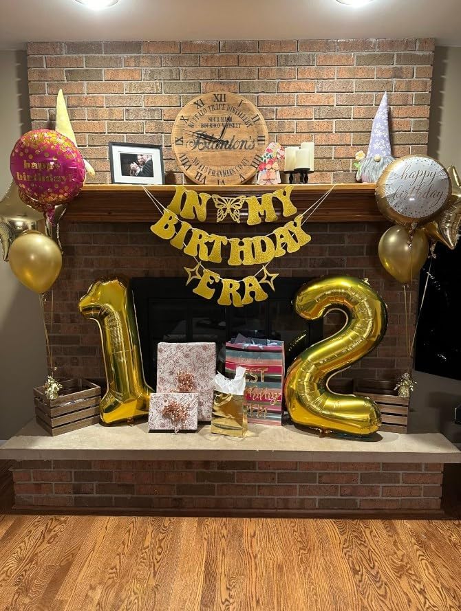 Big 40 Inch Gold 12 21 Number Balloon Birthday Decoration, Number 12 21 Helium Balloons 12 21 Celebration, Boy Girl Baby Anniversary Party Graduations Supplies