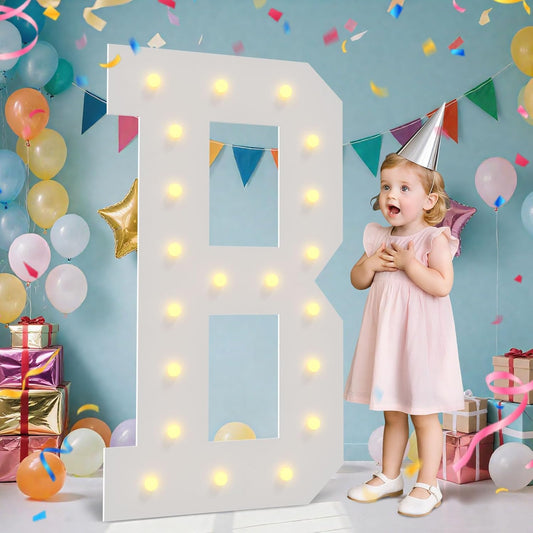 4FT Marquee Light Up Letters - Large Marquee Letters 4 Feet Tall for Birthday Party Decorations, Big Letter for Wedding Event Marry Me Baby Shower Bridal Shower, Letter B