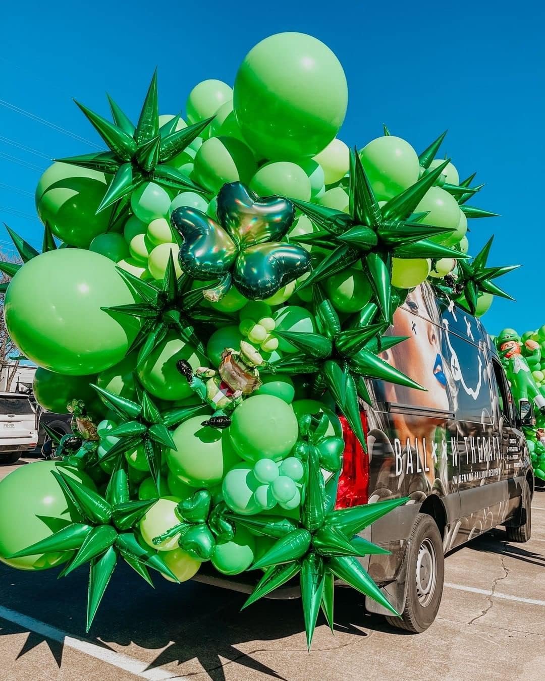 3pcs 26inch 3D Explosion Star foil balloon, Green Foil Cone Starburst Balloons for Birthday Wedding New Year Party Event