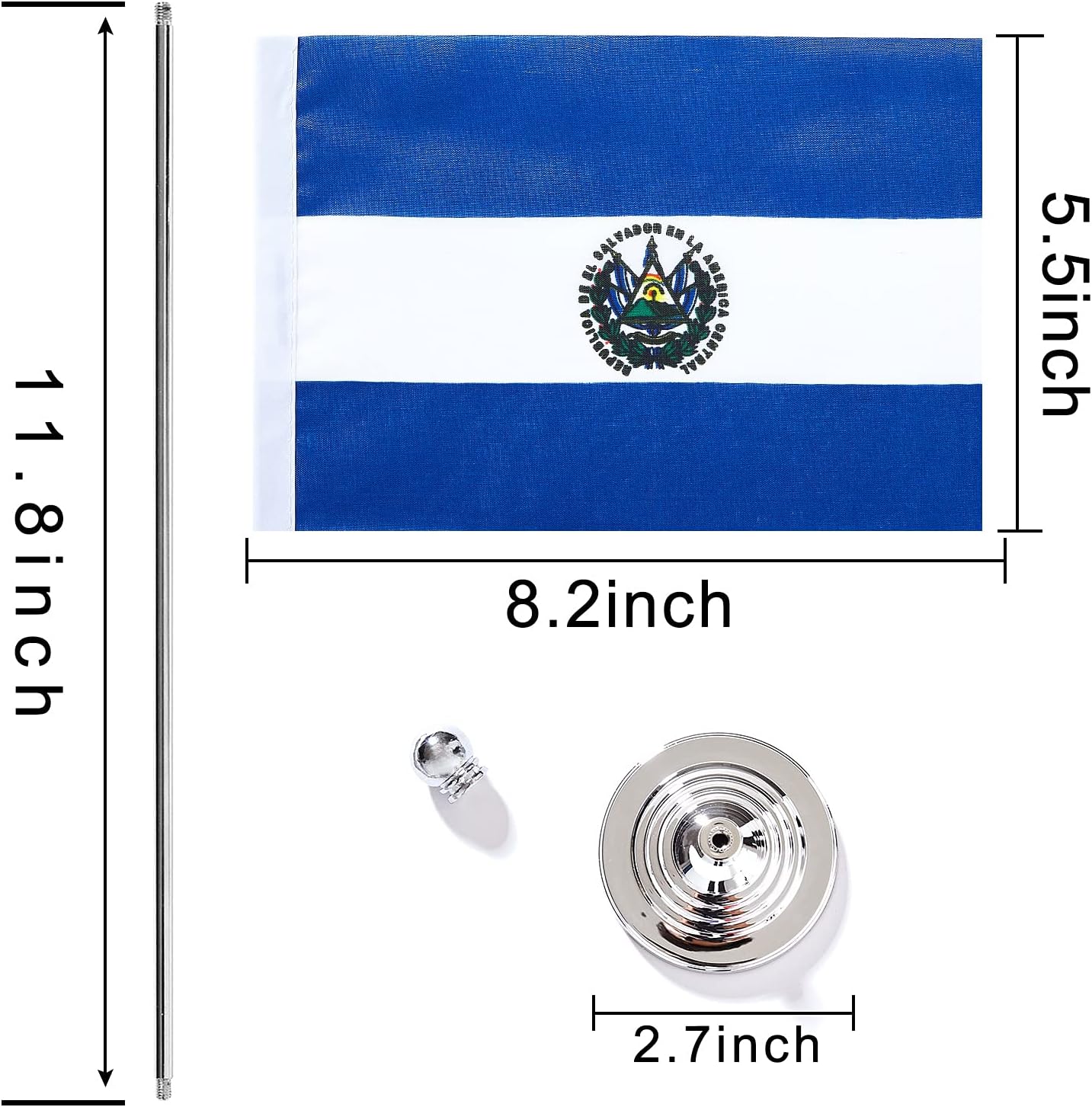ZXvZYT 2 Pack Salvador flag Salvadorans Table Flag Small Mini El Salvador Desk Flags With Stand Base,International Festival Events Celebration Decorate,Home office Decorations