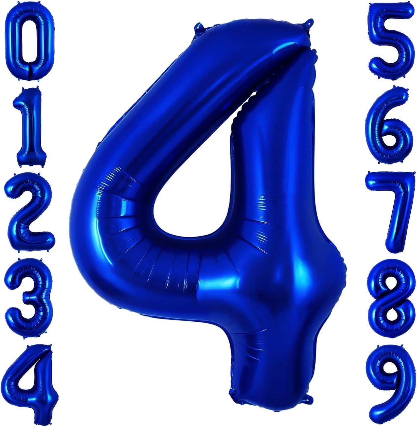 Navy Blue 4 Balloon Number,40 Inch Number 4 Balloon Big Dark Blue 4 Foil Mylar Helium Balloon for Birthday Party Decorations