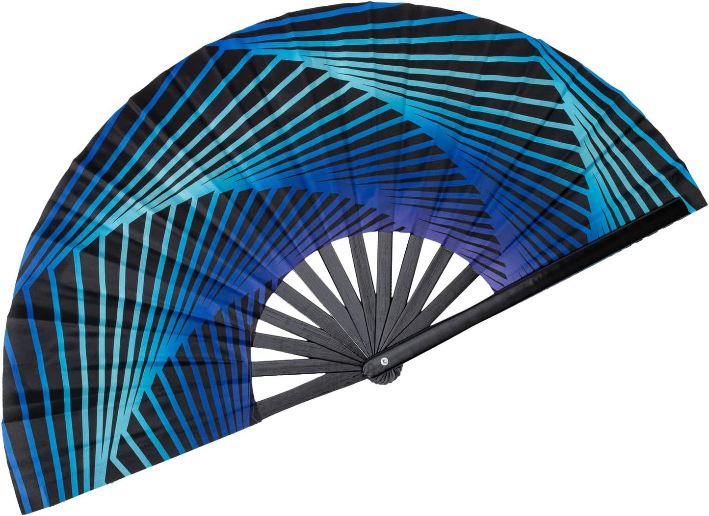 Amajiji Large Folding Hand Rave Fan Popping Fan for Line Dancing Clacking Fans for Boots On The Ground Dance,Party,Decoration,Festival (Geometric Illusion)