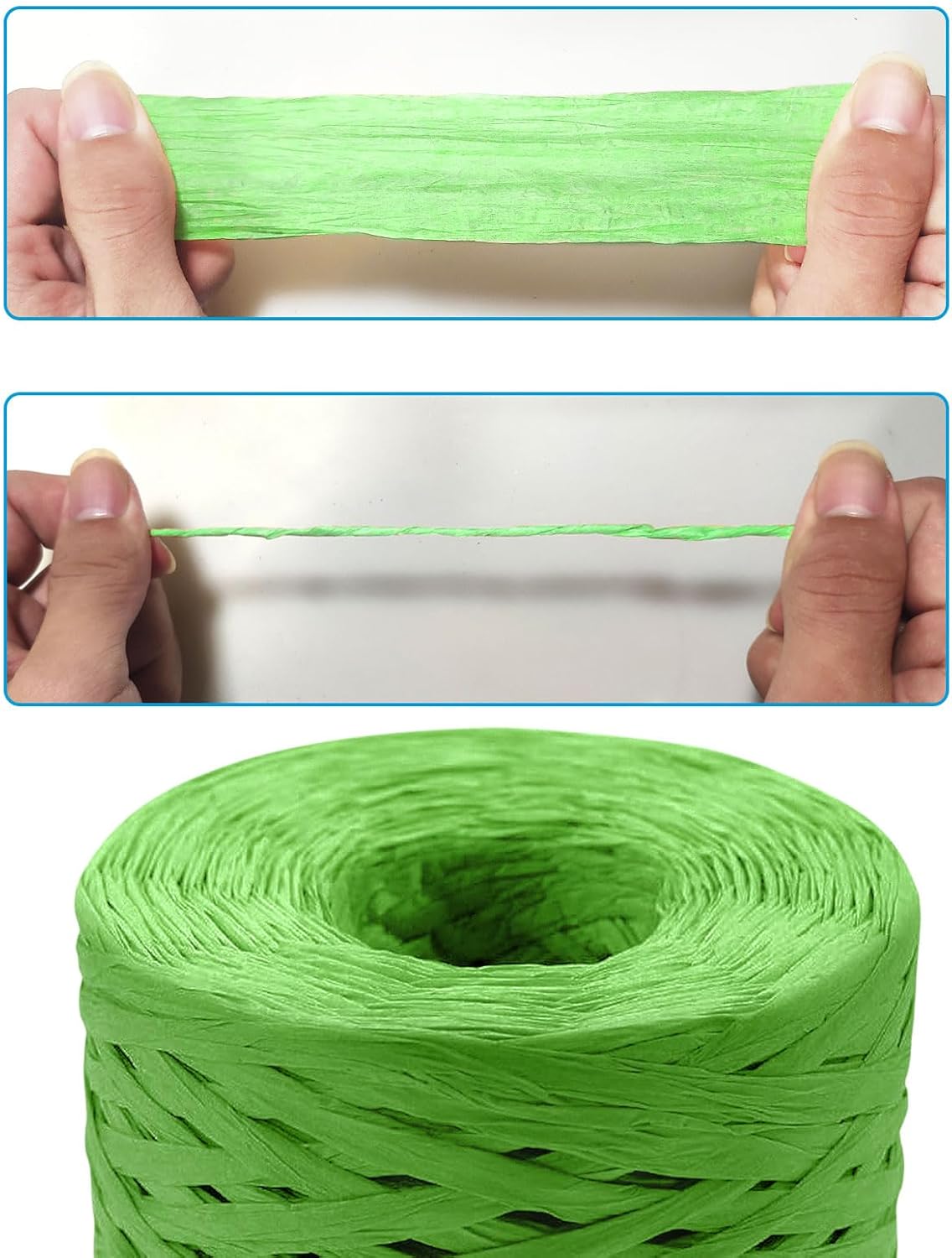 Creatrill 218 Yards Raffia Paper Craft Ribbon Packing Paper Twine, 1/4 Inch by 218 Yards