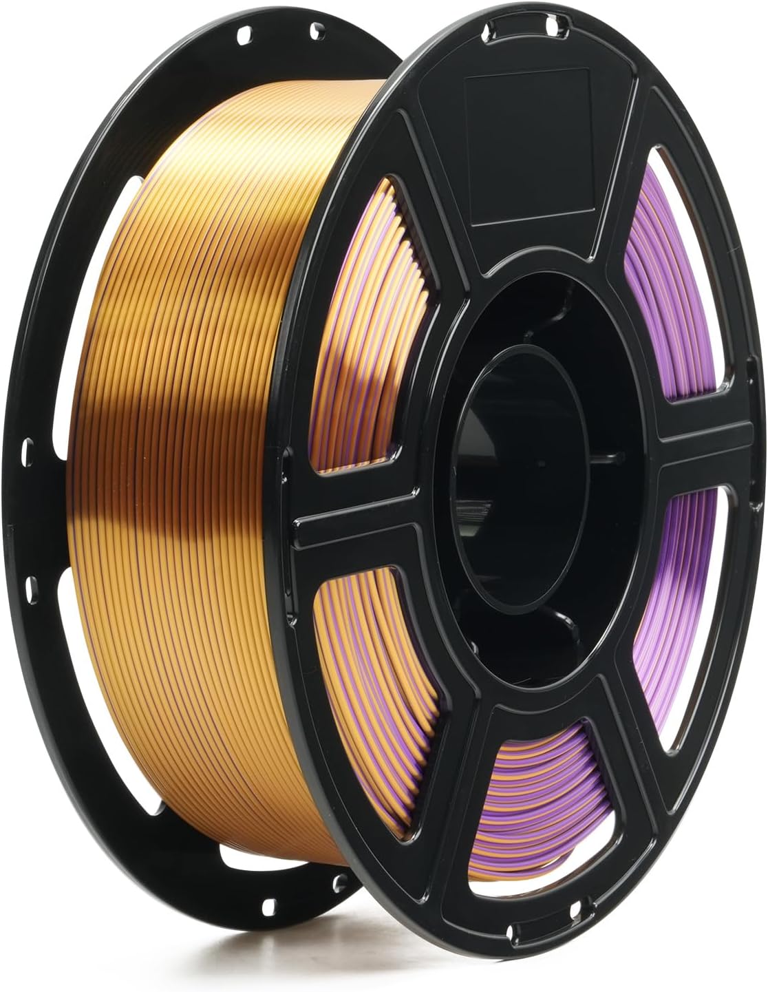 FLASHFORGE Silk Tri-Color Filament, Purple, Gold and Black 3 in 1 Coextrusion Silk PLA Filament 1.75mm, 3D Printer Filament Color Change 1kg(2.2lbs) Spool, Dimensional Accuracy +/- 0.02mm
