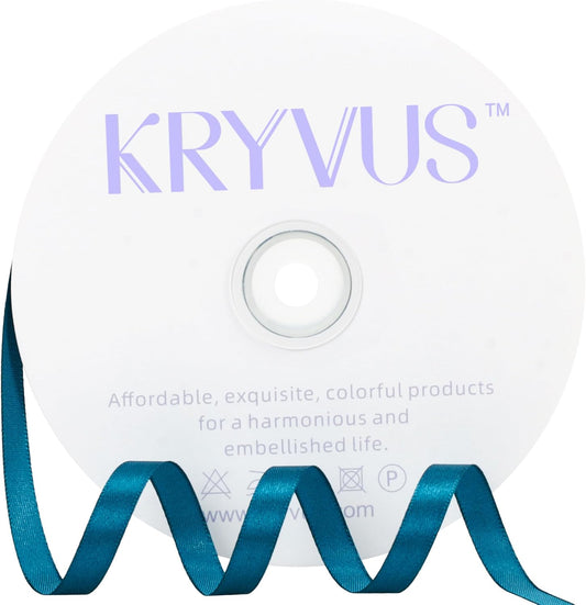 Turquoise Satin Ribbon 3/8 inch X Continuous 100 Yards, Single Face Polyester Ribbon Perfect for Gift Wrapping, Flower Bouquet, Wedding Decor, Crafts, Bow Making, Sewing and More