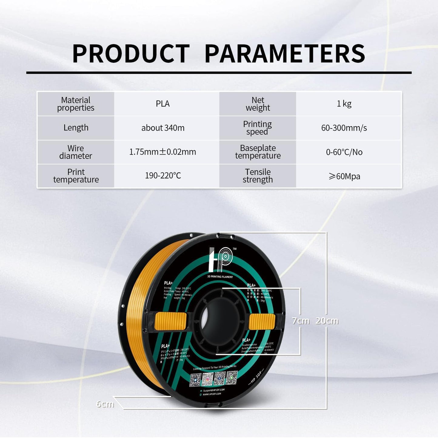 PLA Filament, Silk PLA, 3D Printer Filament, PLA Filament 1.75mm Dimensional Accuracy +/- 0.02mm, 1KG Spool (2.2 lbs), Fit Most FDM Printer (Silk Gold)