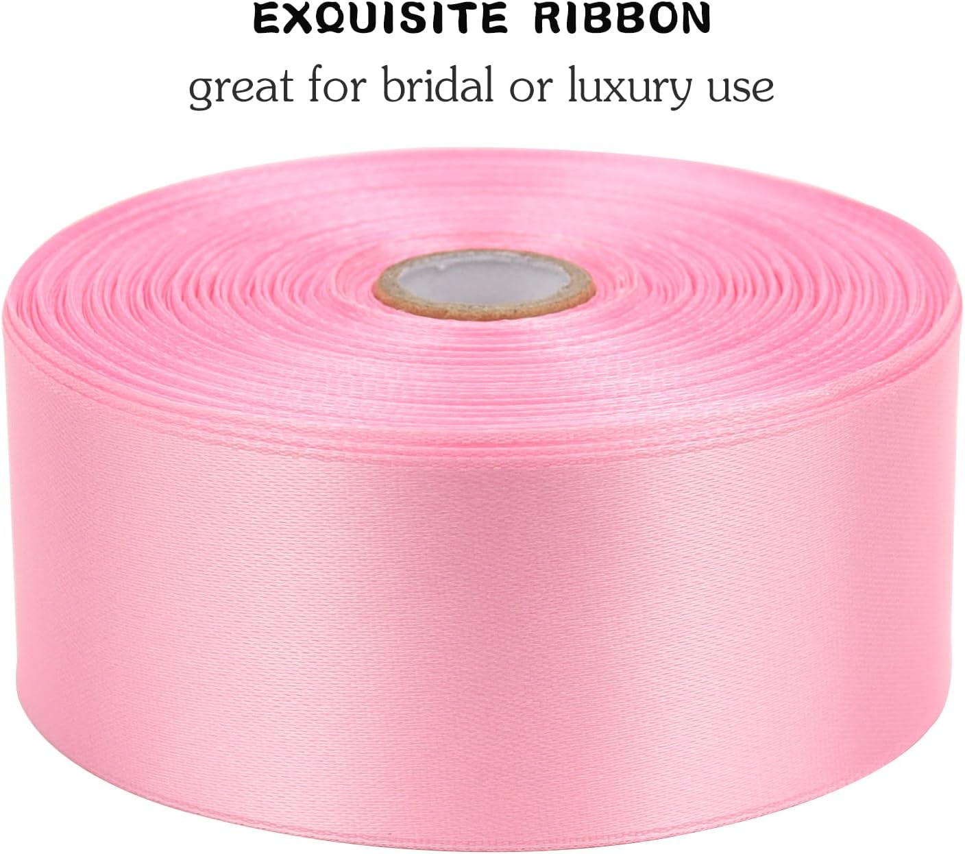Pink Solid Satin Ribbon 1-1/2 Inch 50 Yards Solid Polyester Fabric Ribbon for Gift Wrapping Wedding Christmas Baby Shower Birthday Party Decoration Handmade Immortal Flower Craft