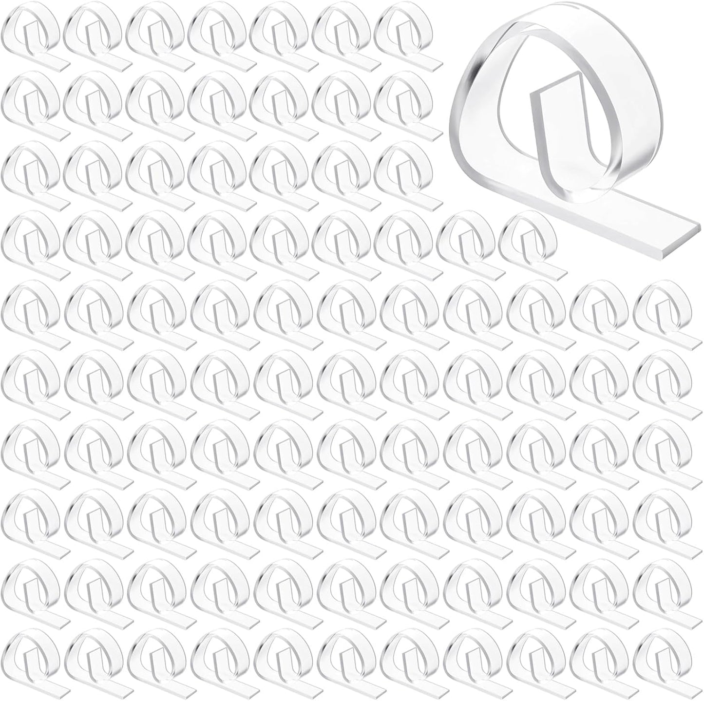 120 Pieces Transparent Clear Plastic Tablecloth Clips, Windproof Picnic Table Skirting Clamps Ideal for Outdoor Camping Picnic Christmas Weddings Banquets Graduation Parties (e Shape)
