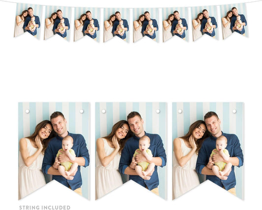 Andaz Press Bulk Photo Personalized Gift and Party Favors Collection, Hanging Pennant Party Banner with String, Custom Photo, 18 pennants, Approx 6 feet long, 1-Pack