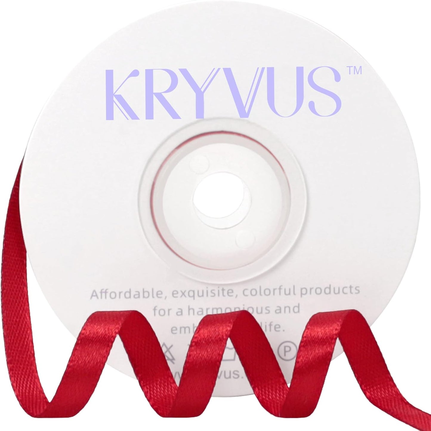 Red Satin Ribbon 1/4 inch X Continuous 25 Yards, Single Face Polyester Ribbon Perfect for Gift Wrapping, Flower Bouquet, Wedding Decor, Crafts, Bow Making, Sewing and More