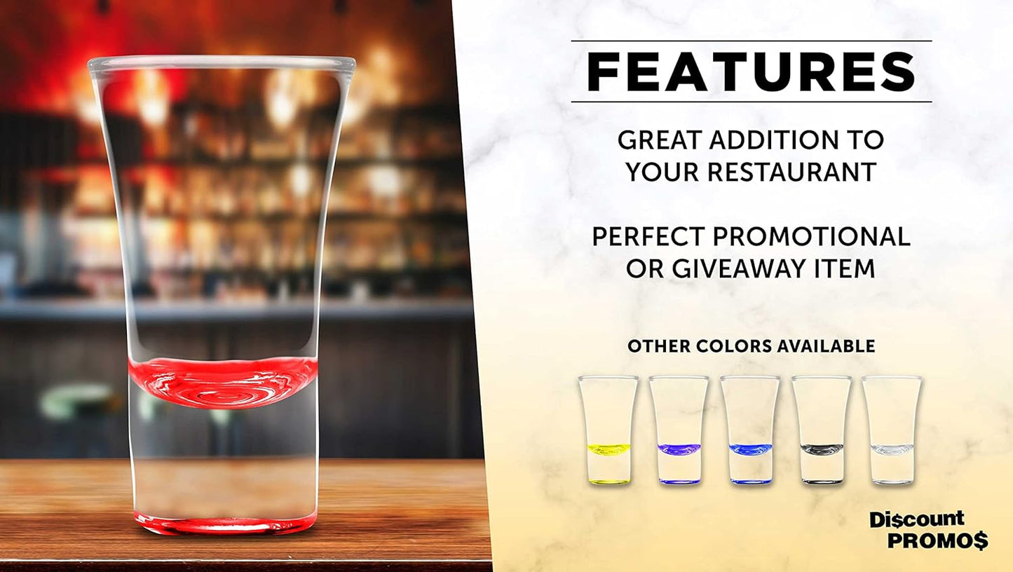 DISCOUNT PROMOS 2 oz. Lord Shooter Etched Shot Glasses, 10 pack, 21st Birthday Party, Lounge Glassware, Red