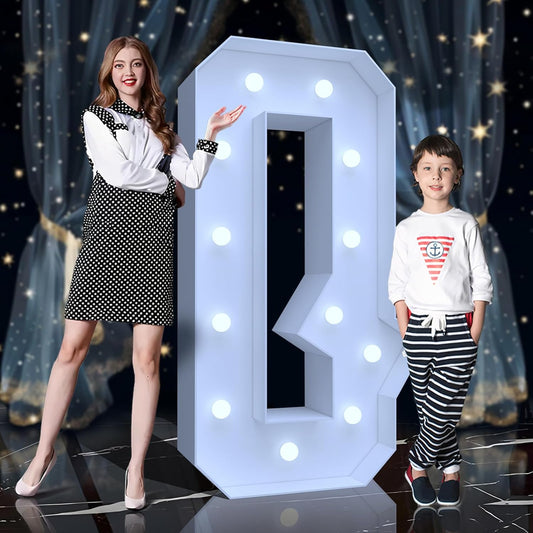 4FT Marquee Light Up Letters Q – Cool White LED, Easy to Assemble Foam Board with Back Support, Large Marquee Light Up Letters for Birthday, Wedding, Party, Anniversary, Baby Shower Decor