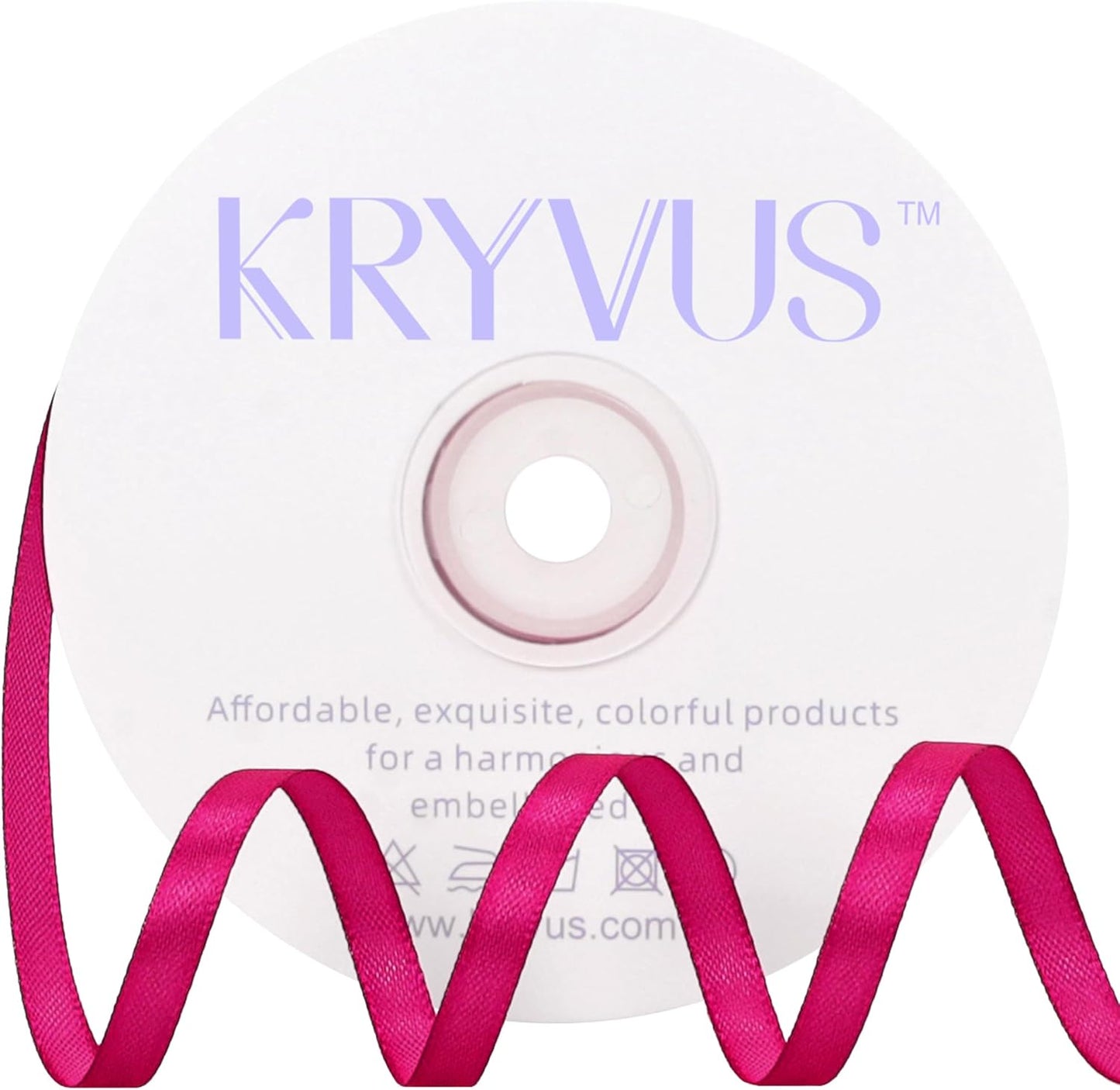 Rose Red Satin Ribbon 1/4 inch X Continuous 25 Yards, Single Face Polyester Ribbon Perfect for Gift Wrapping, Flower Bouquet, Wedding Decor, Crafts, Bow Making, Sewing and More