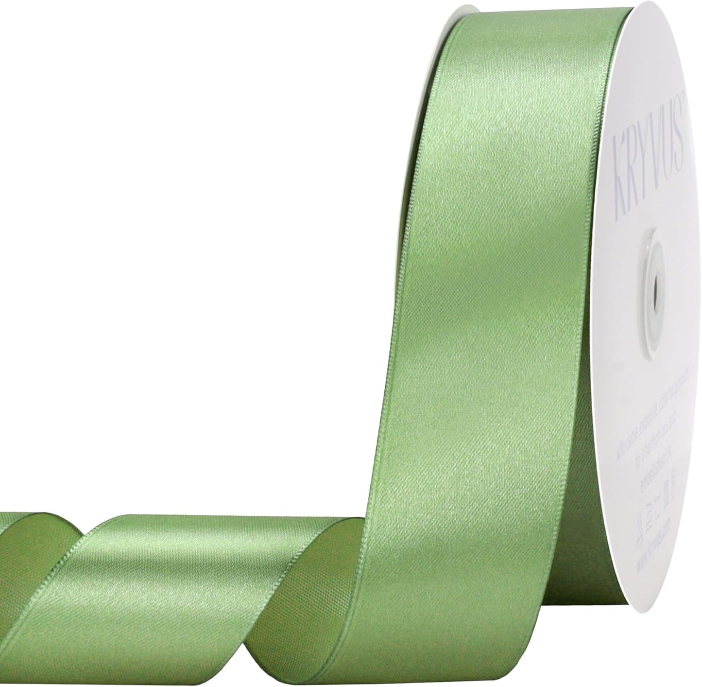 Sage Green Satin Ribbon 1-1/2 inch X Continuous 100 Yards, Single Face Polyester Ribbon Perfect for Gift Wrapping, Flower Bouquet, Wedding Decor, Crafts, Bow Making, Sewing and More