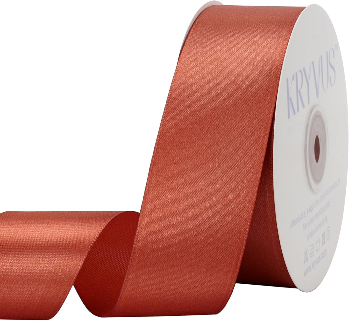 Copper Satin Ribbon 1-1/2 inch X Continuous 50 Yards, Single Face Polyester Ribbon Perfect for Gift Wrapping, Flower Bouquet, Wedding Decor, Crafts, Bow Making, Sewing and More