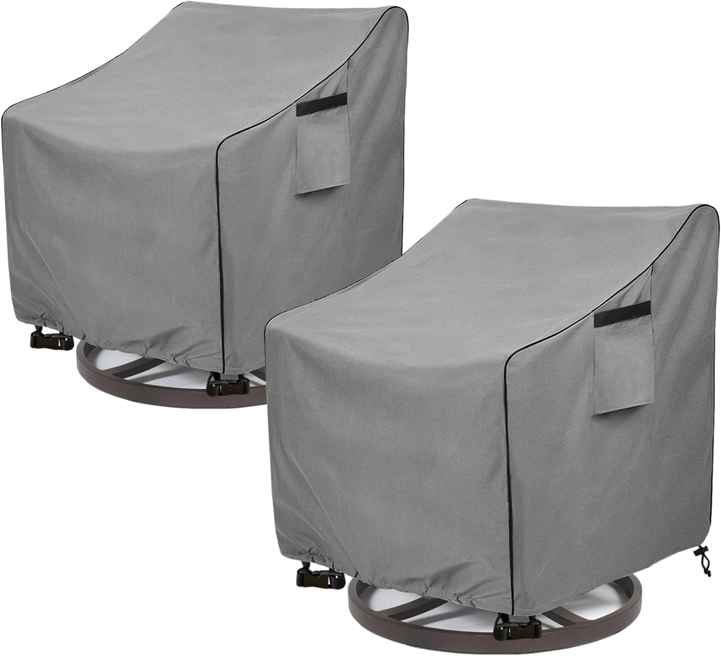 Okcool Outdoor Swivel Chair Cover 2 Pack,Outdoor Furniture Patio Chair Covers Waterproof Clearance,(30" W x 34" D x 38.5" H) Outdoor Lawn Patio Furniture Covers,Grey