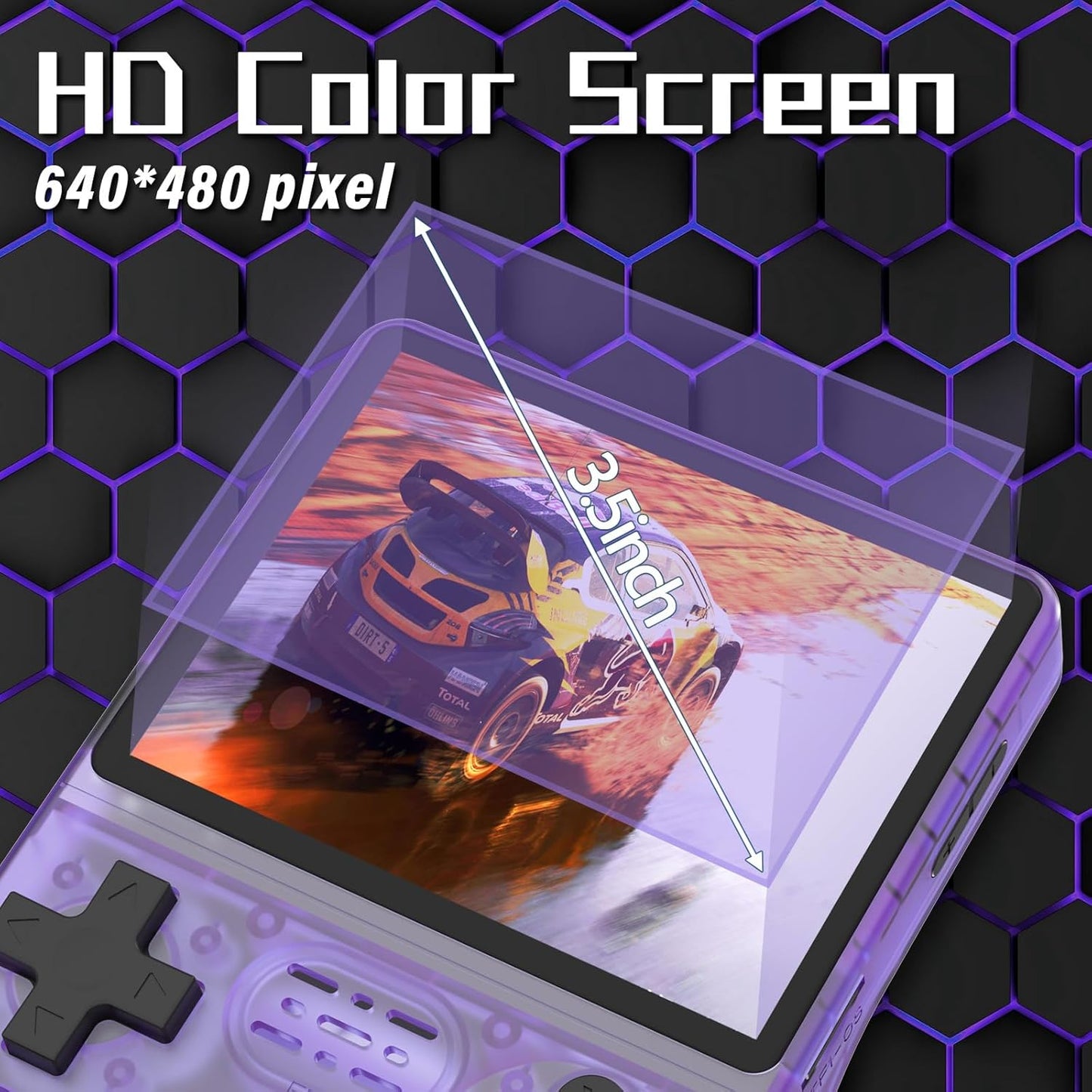 FVBADE 【30000 in 1】 R40S PRO Handheld Game Console 3.5 inch IPS Screen Mini Retro Console 3800mAh Portable Pocket Arcade 12+ Mainstream Emulator 256G TF Card Transparent