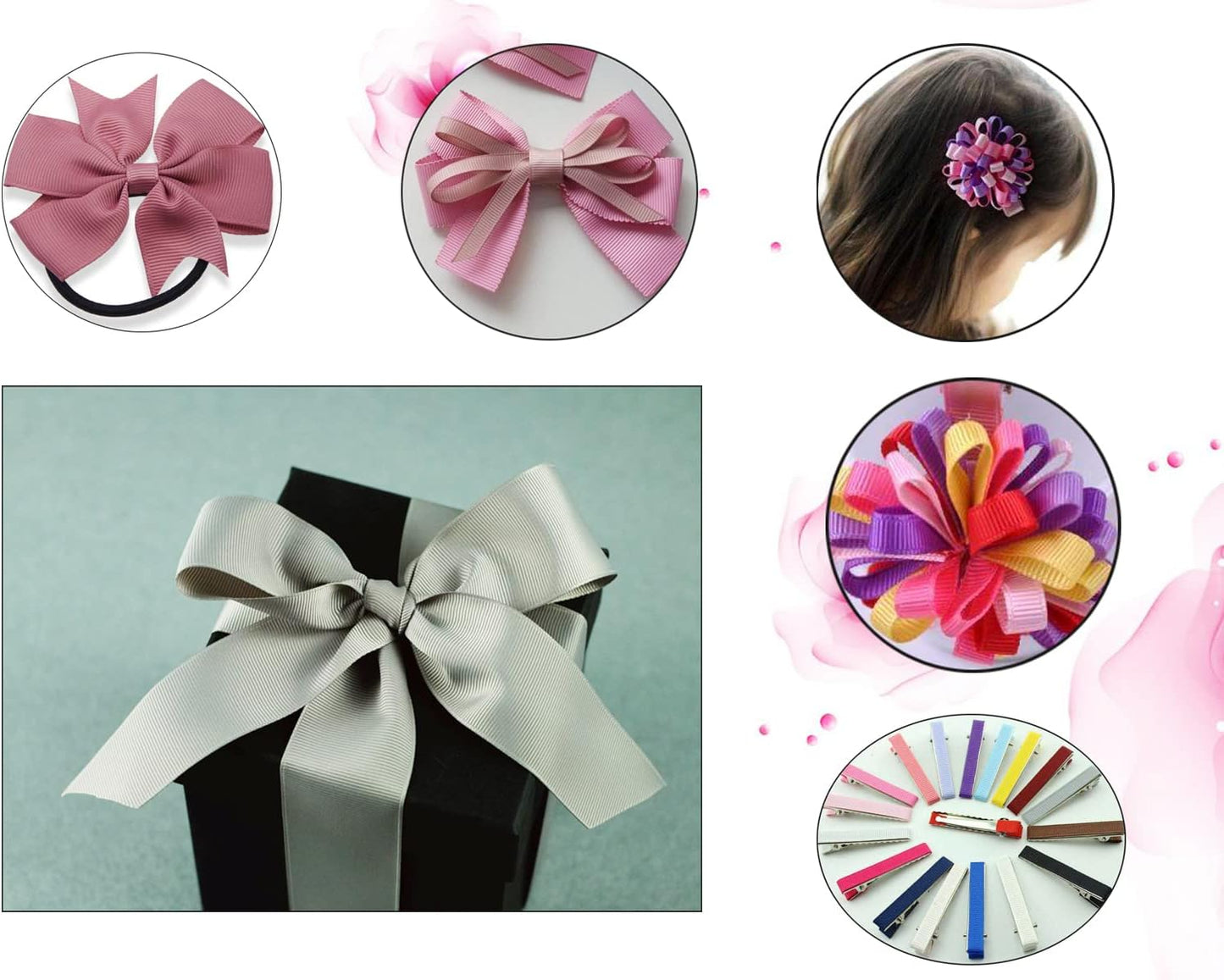 Jesep One Roll 100 Yards 1" Soild Grosgrain Ribbon Boutique Gift Wrapping Package Ribbon, DIY Crafts Bow Hair Headband Accessories Assorted Ribbon#835 (1" 25mm, Khaki)