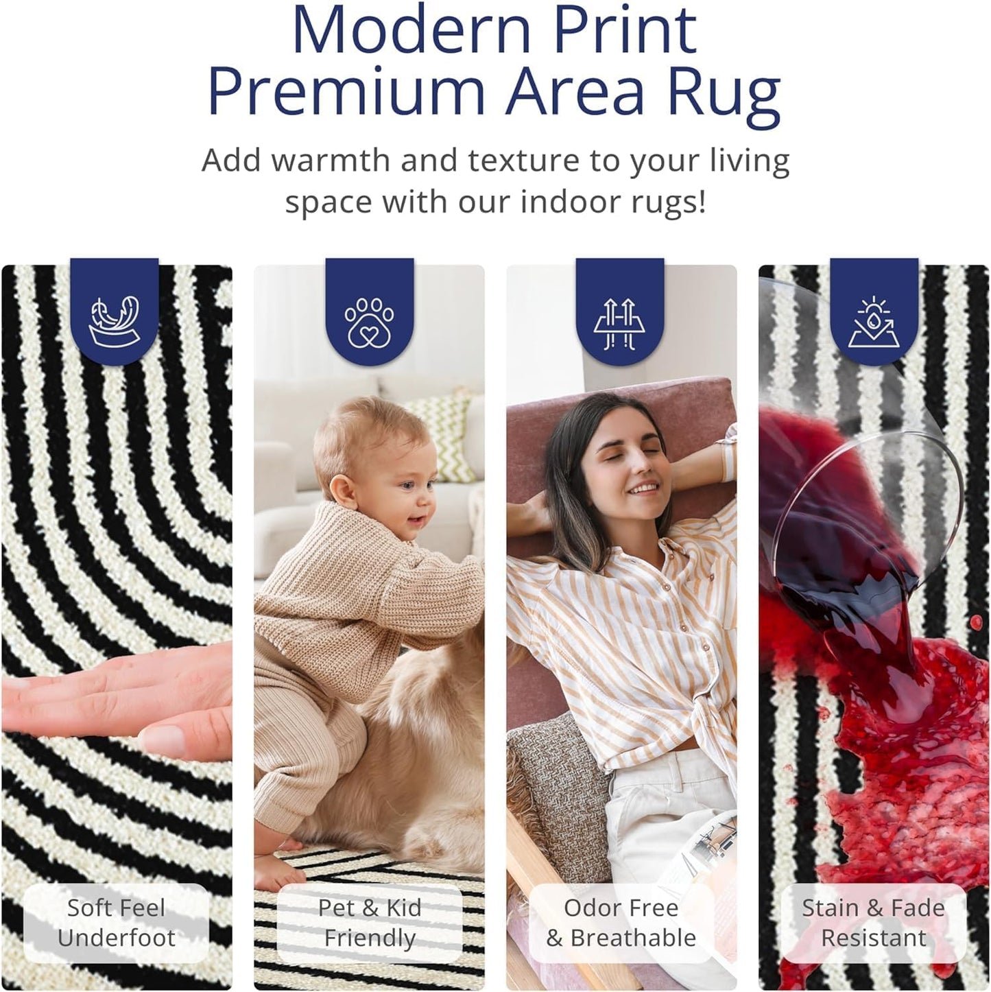 Abani Rugs Nuevo NUE150A Beige Arch Pattern Knot Area Rug (Black, 9' x 12')