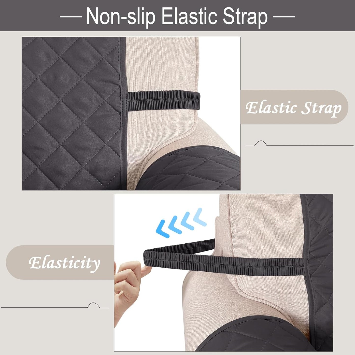 Recliner Chair Covers Reversible Sofa Couch Cover for Pets Lazy Boy Furniture Protector(23''Chair,Dark Grey/Light Grey)