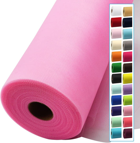 Pink Tulle Fabric Rolls 54 Inch by 40 Yards Tulle Bolt Spool for Wedding Decorations DIY Tutu Baby Shower Table Skirt Ceiling Decor Birthday Party Craft Supplies