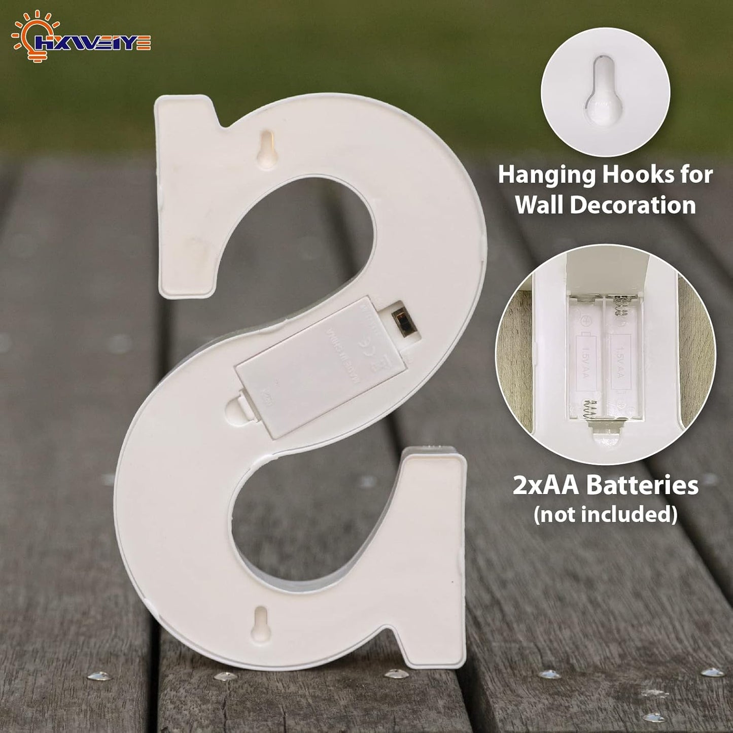 HXWEIYE Light Up Letters LED Marquee Letters Light Sign 26 Alphabet and 10 Number Lights Letter for Party Birthday Bar Battery Powered Christmas Decor Letter Lights (Warm White S)