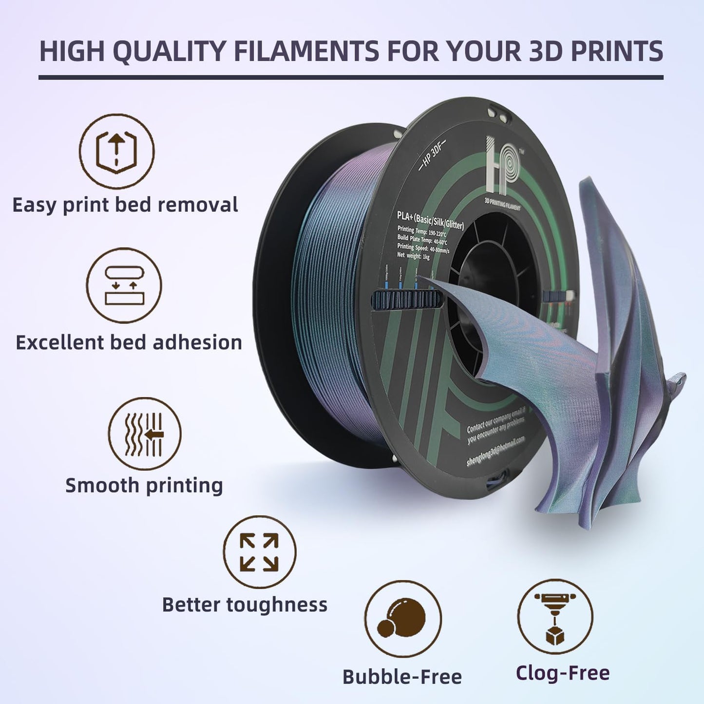 3D Printer Filament, Color Changeable PLA Filament 1.75mm, Changes Color with Light and Angle, Dimensional Accuracy+/-0.02mm, 1KG Spool (2.2 lbs), Fit Most FDM Printer(Shadow Green)