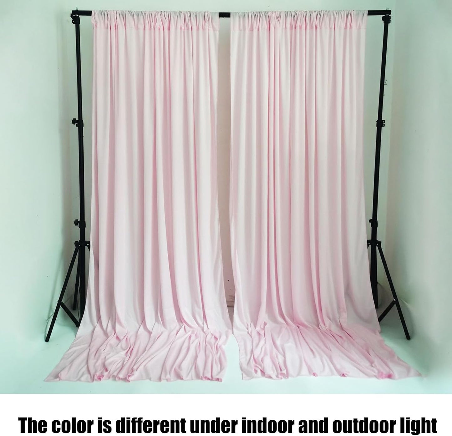 10 x 7 Feet Light Pink Backdrop Curtain for Partie, Background Curtains for Photoshoot, Birthday, Wedding, Halloween, Thanksgiving, Christmas Day, New Year Party Decorations 5Ft x 7Ft, 2 Panels